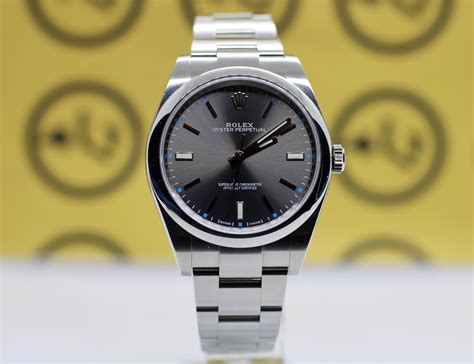 rolex oyster perpetual ref. 114300.|Rolex Oyster Perpetual dark rhodium.